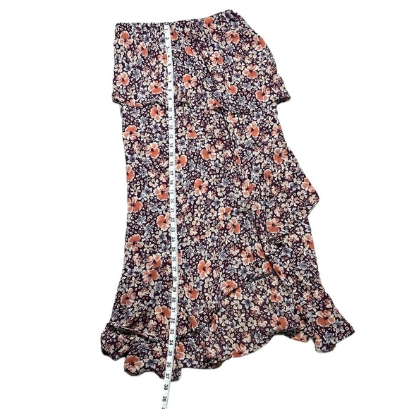 NWT Free People Intimately Romance Me Half Slip. Ruffles Floral Maxi. Burgundy - Picture 6 of 6